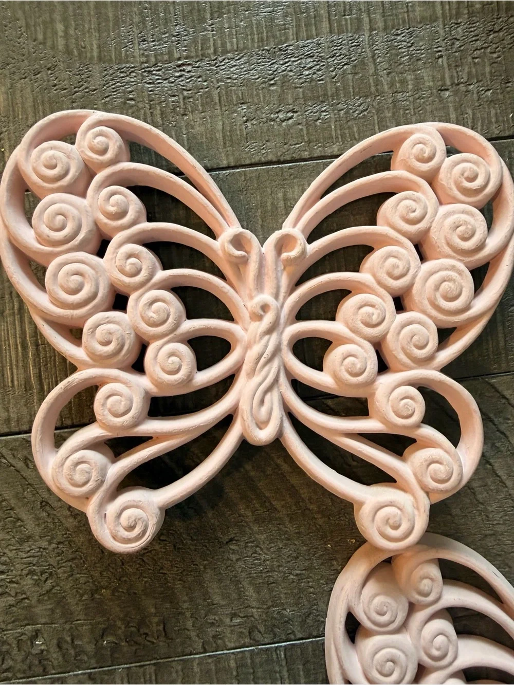 Vintage Pink Decorative Butterfly Wall Accents - Set of 2